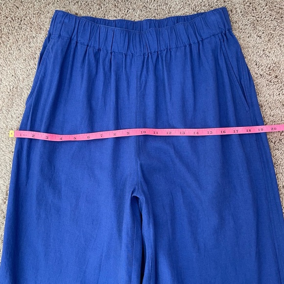 Madewell Linen Blend Wide Leg Pant Pull-On Elastic Waist Baggy Pants Size Small - Picture 13 of 16